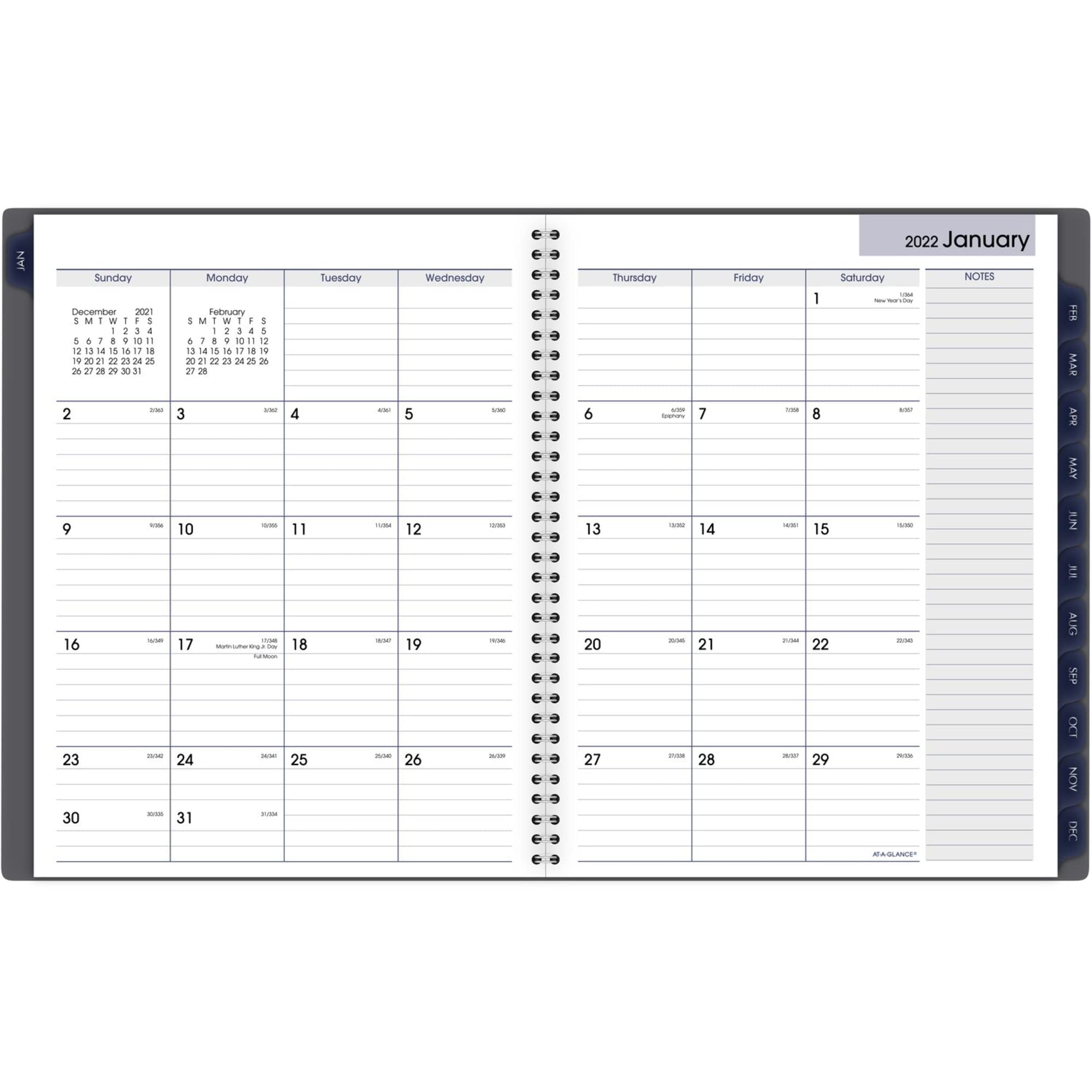 2022 Monthly Planner by AT-A-GLANCE, 8-1/2" x 11", Large, DayMinder, Gray (GC47007)