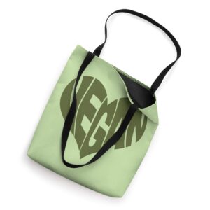 Vegan Saying Heart Shape Design / Promote Plant Based Diet Tote Bag