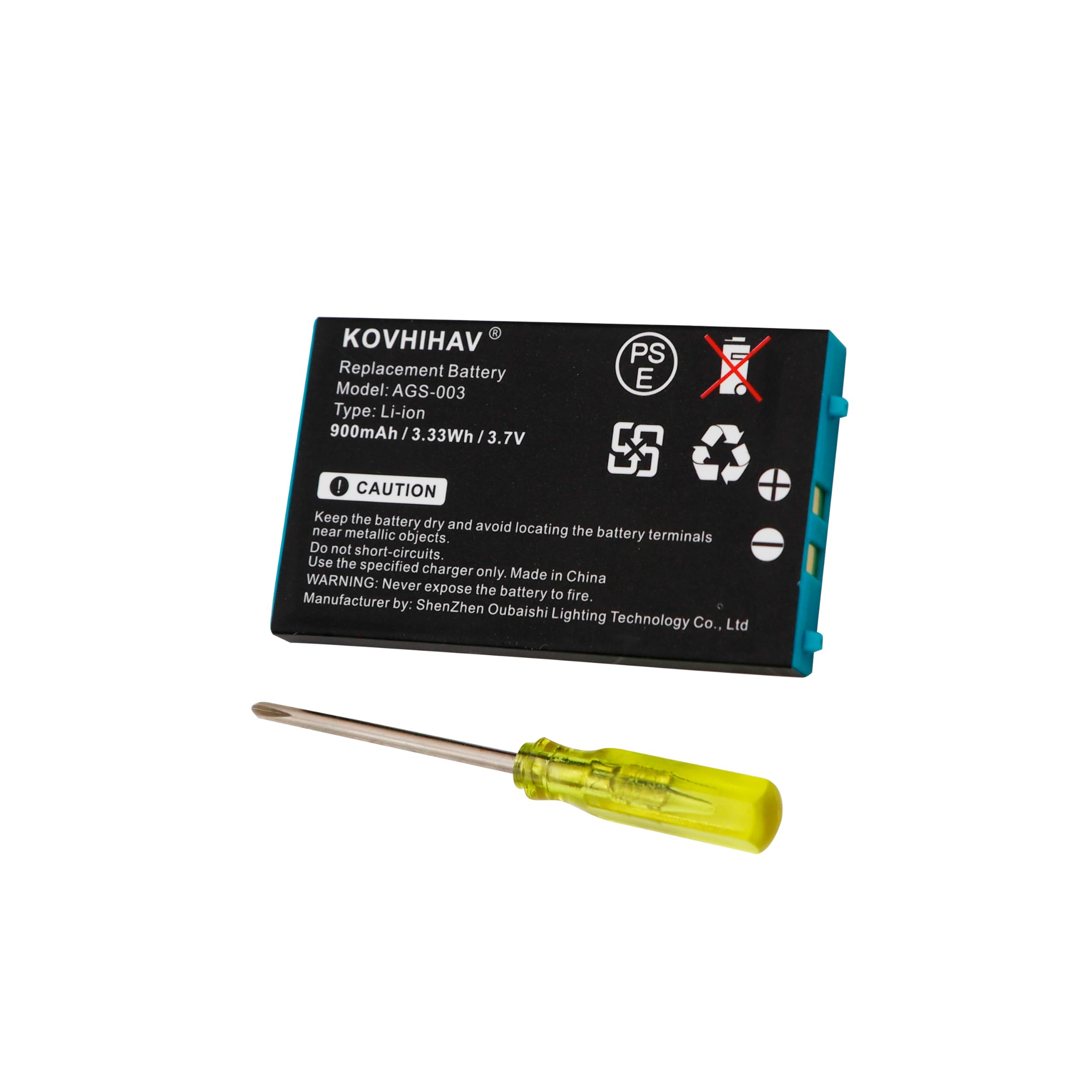 CS BATTERY Replacement Battery for Nin'ten'do Ga'meboy Advance SP AGS-001,fits SAM-SPRBP AGS-003,Li-ion 900mAh