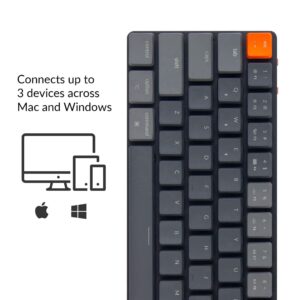 Keychron K7, 68 Keys Ultra-Slim Wireless Bluetooth/Wired Mechanical Keyboard with Low-Profile Gateron Mechanical Brown Switch, RGB LED Backlit Compatible with Mac Windows