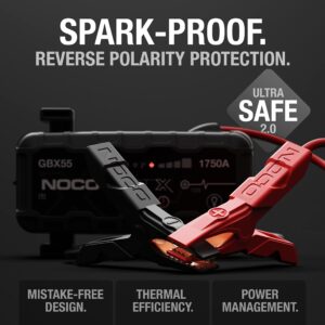 NOCO Boost X GBX55 1750A 12V UltraSafe Portable Lithium Jump Starter, Car Battery Booster Pack, USB-C Powerbank Charger, and Jumper Cables for up to 7.5-Liter Gas and 5.0-Liter Diesel Engines