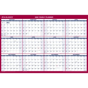 2022 Erasable Calendar, Dry Erase Wall Planner by AT-A-GLANCE, 36" x 24", Large, Vertical/Horizontal, Reversible, Includes Marker (PM2628)