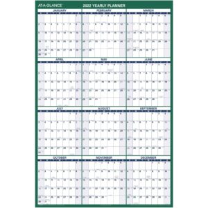 AT-A-GLANCE 2022 Erasable Calendar, Dry Erase Wall Planner by AT-A-GLANCE, 48" x 32", Jumbo, Vertical, Reversible for Notes & Planning Space (PM31028)