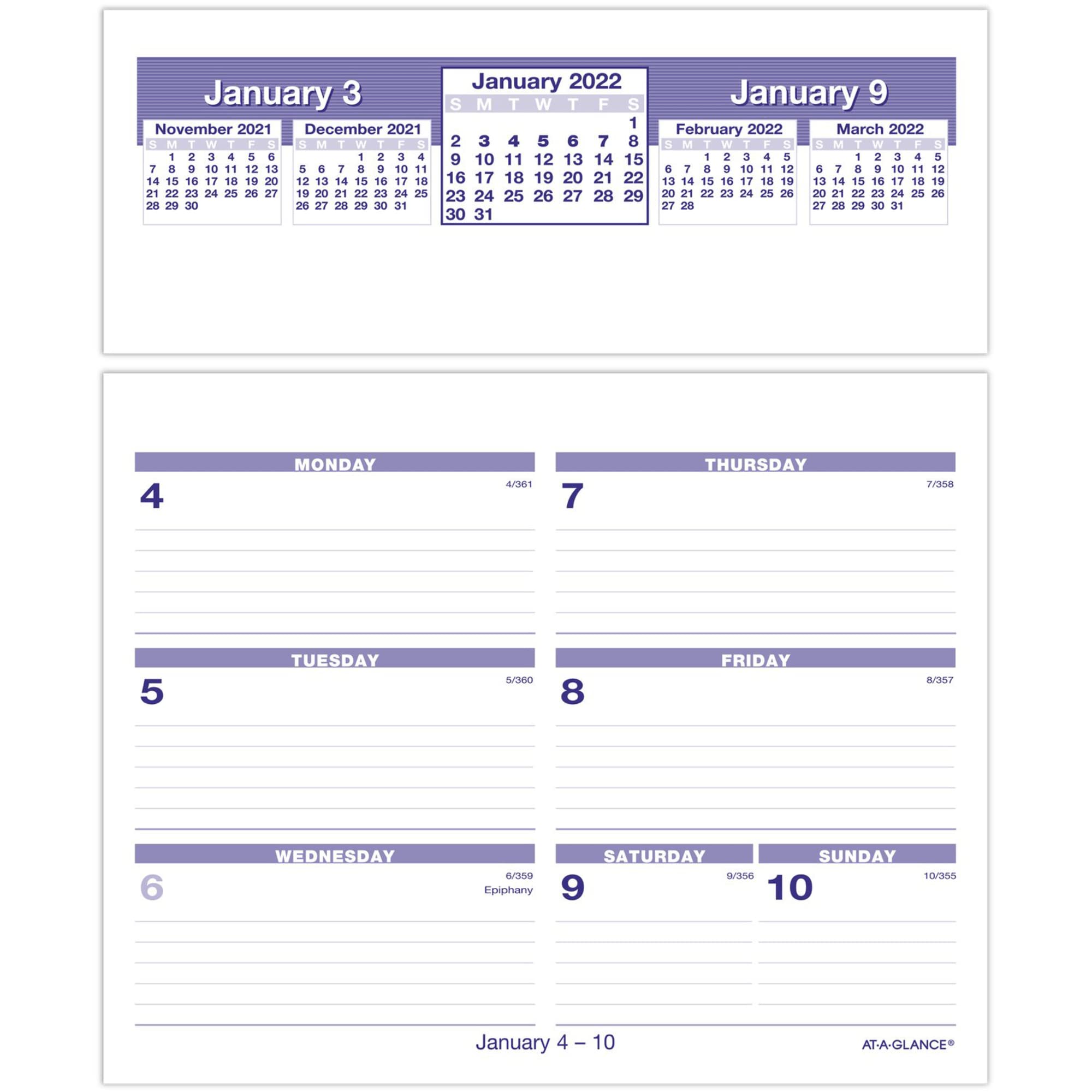 2022 Flip-A-Week Weekly Desk Calendar Refill by AT-A-GLANCE, 6" x 7" (SW705X50)