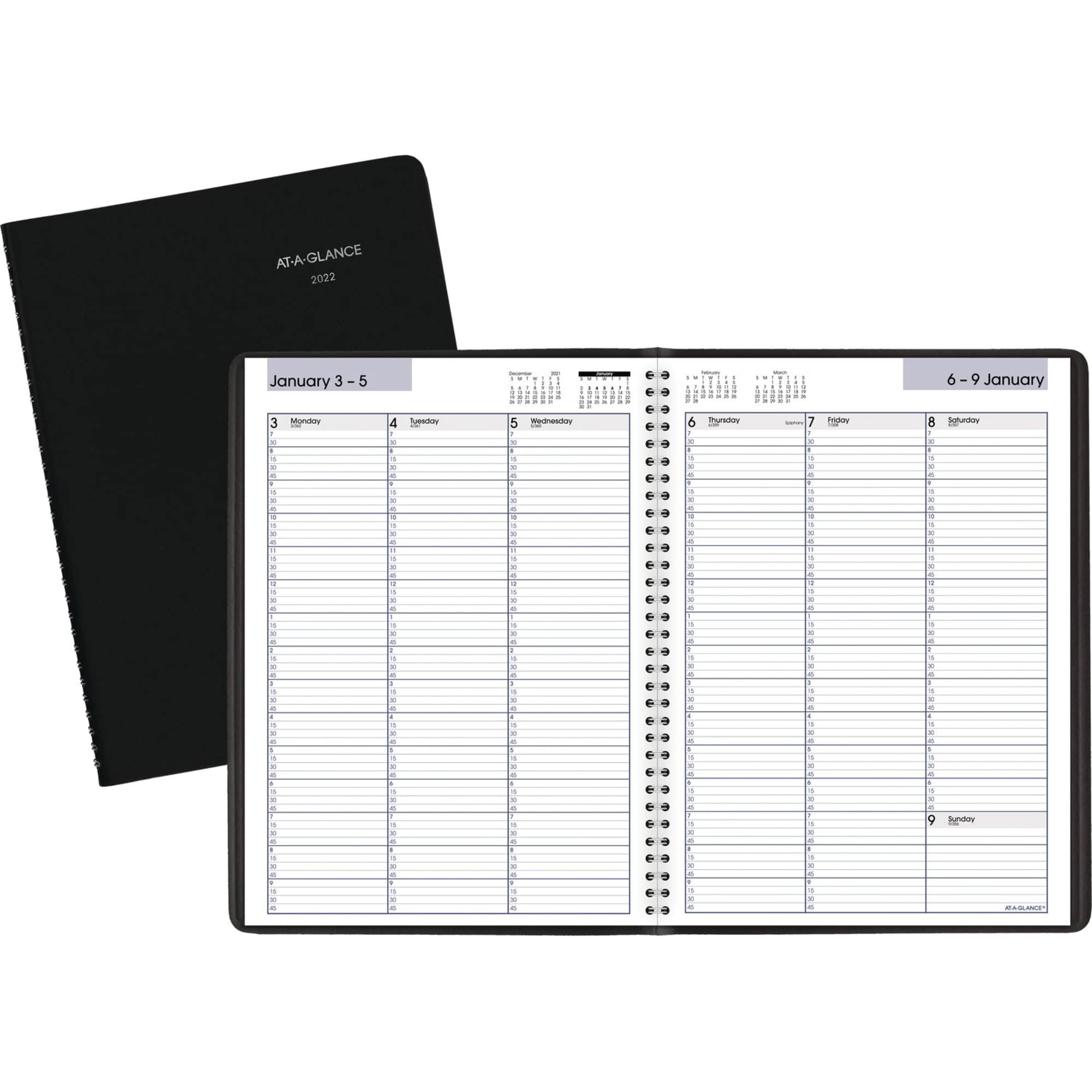 2022 Weekly Appointment Book & Planner by AT-A-GLANCE, 8" x 11", Large, DayMinder, Black (G52000)