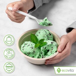 Ecovita 100% Compostable Paper Bowls [12 oz.] – 150 Disposable Bowls Eco Friendly Sturdy Tree Free Liquid and Heat Resistant Alternative to Plastic or Paper Bowls