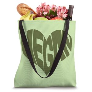 Vegan Saying Heart Shape Design / Promote Plant Based Diet Tote Bag