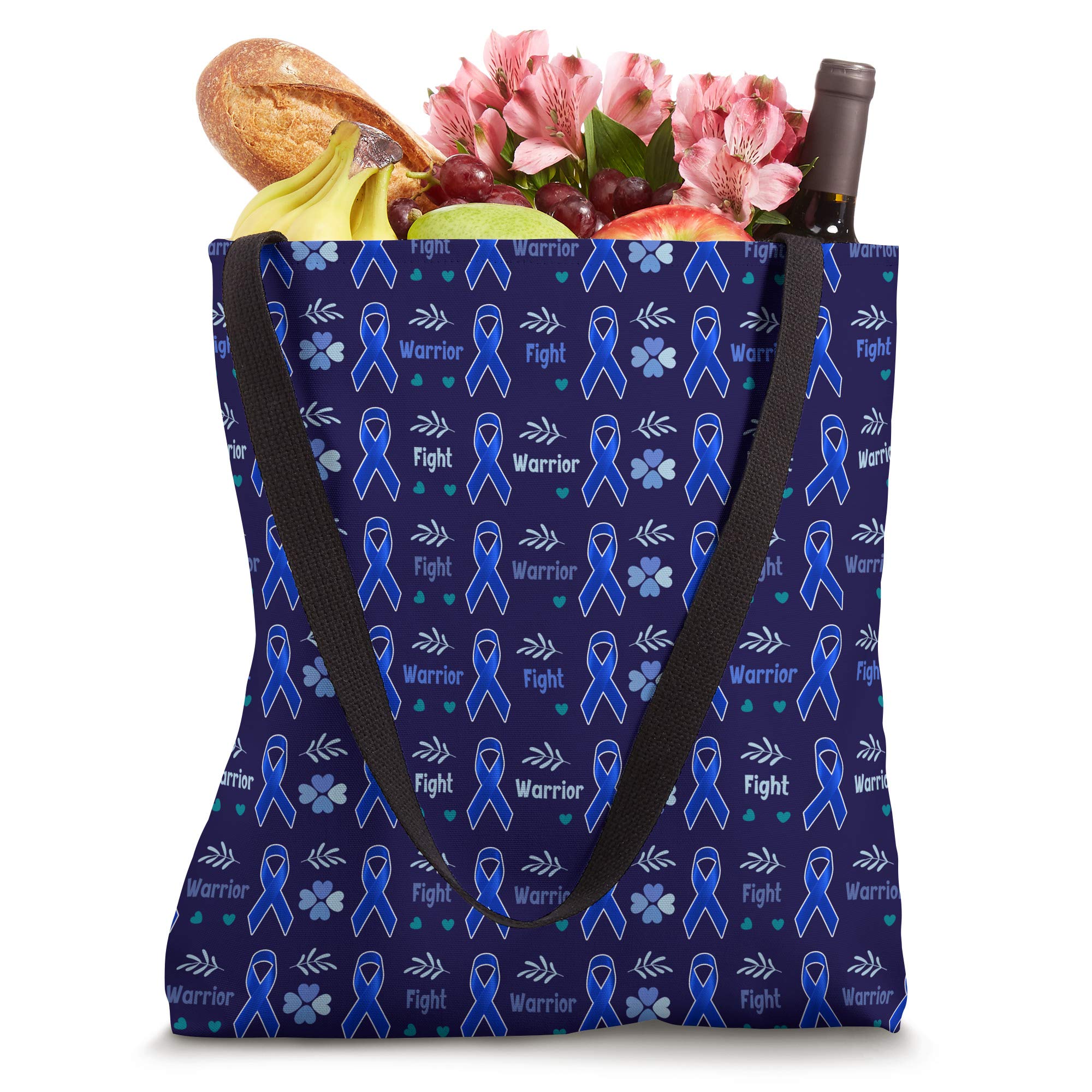 Colon Cancer Warrior Blue Cancer Ribbon Fighter Gifts Tote Bag