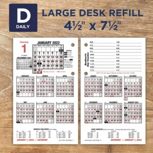 AT-A-GLANCE 2022 Daily Desk Calendar Refill by AT-A-GLANCE, 4-1/2" x 7-1/2", Loose-Leaf (E71250)