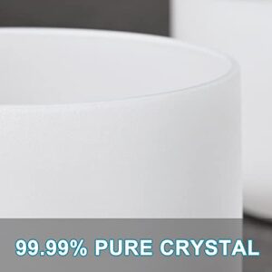 432HZ 8-14 Inch Set of 7 Pcs Frosted Quartz Crystal Singing Bowls With 2 Pcs Carrying Case bag