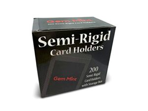 200ct semi rigid card holders #1 - grading submission size - 3 5/16" x 4 7/8 - gem mint supplies