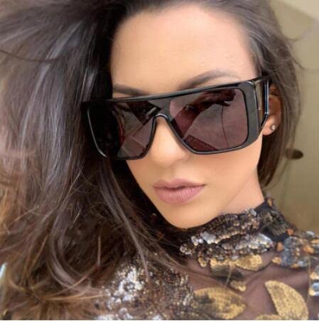 FEISEDY Rectangle Oversized Shield Sunglasses for Women Men Futuristic Rectangula Flat Top One Piece Shades B9037