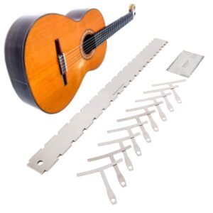 Toolly Guitar Notched Straight Edge Luthier Tools, String Action Gauge and Radius Gauge Guitar Setup Tools