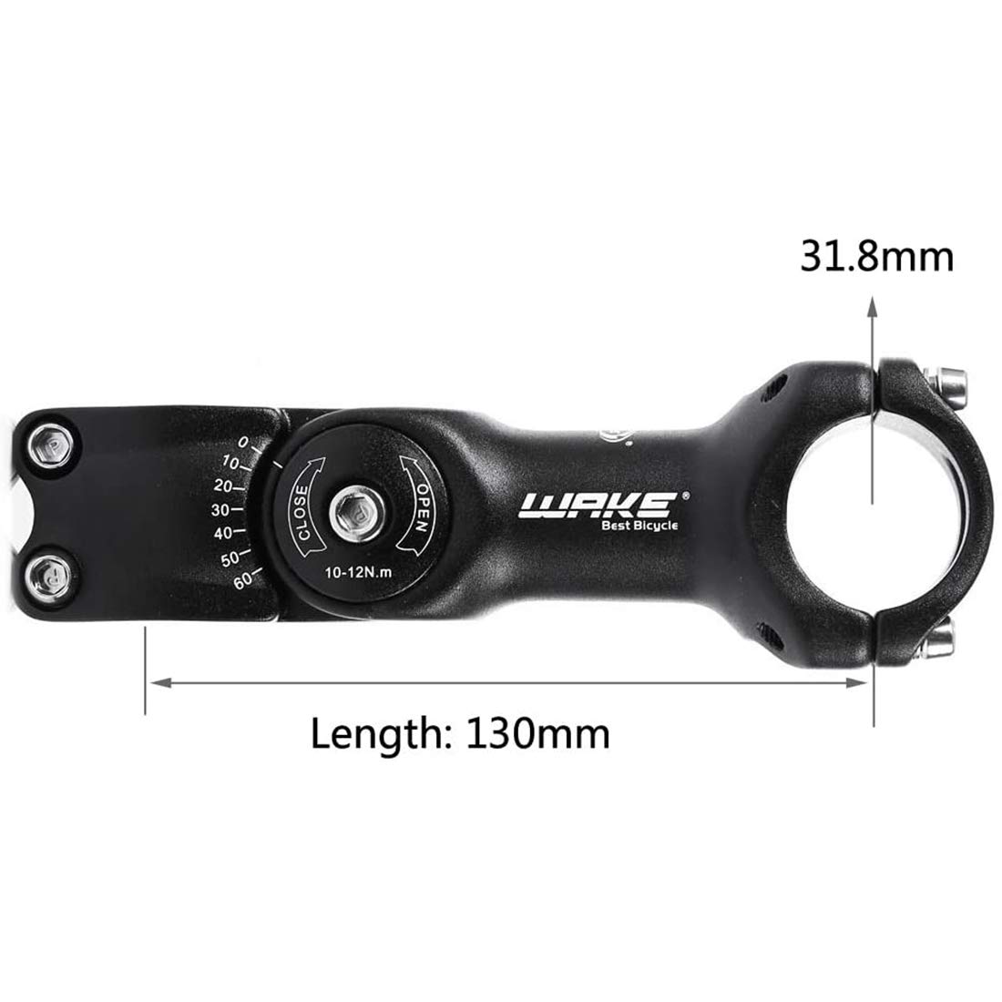 LITEONE MTB Stem Adjustable Mountain Bike Stem 31.8 130mm 60 Degree Handlebar Stem for Most Bicycle, Road Bike, MTB, BMX, Cycling