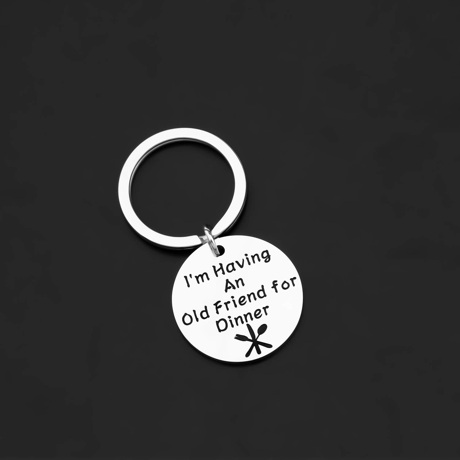 ENSIANTH Horror Gift Horror Kitchen Keychain Hannibal Lector Quote Silence of The Lambs Inspired Keychain (Friend for Dinner)