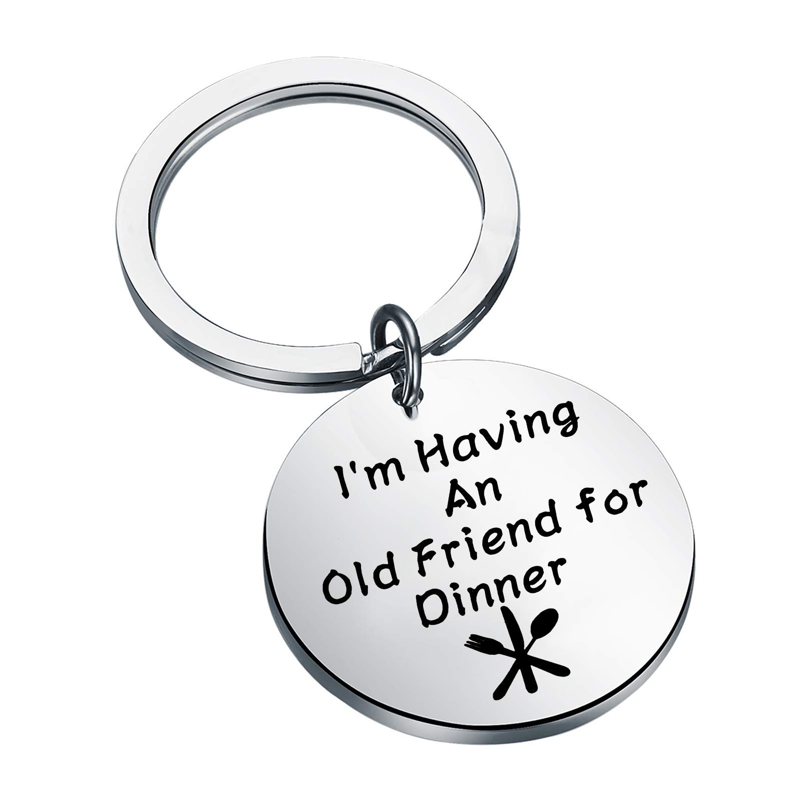 ENSIANTH Horror Gift Horror Kitchen Keychain Hannibal Lector Quote Silence of The Lambs Inspired Keychain (Friend for Dinner)