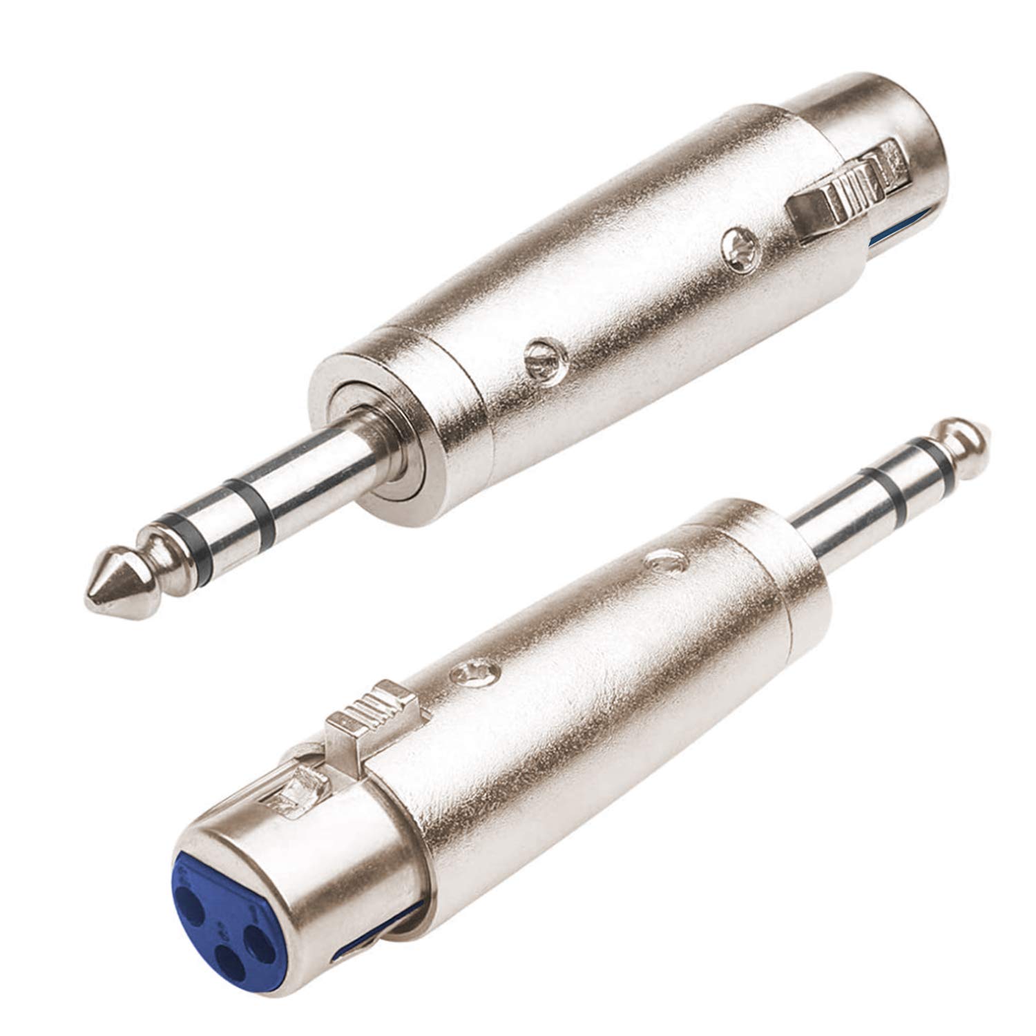 AYECEHI XLR Female to 1/4 TRS Male Stereo Adapter, 2 Pack, Metal Shielded, Positive Locking