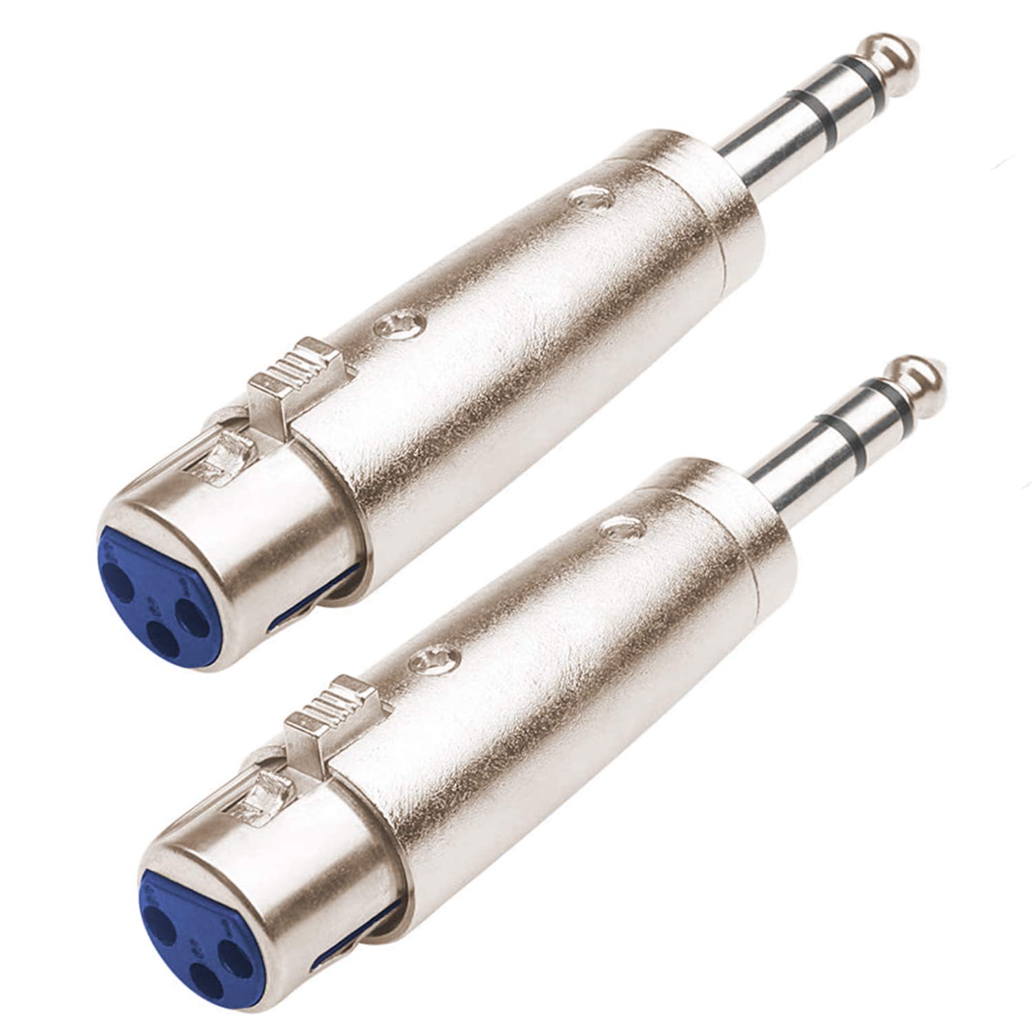 AYECEHI XLR Female to 1/4 TRS Male Stereo Adapter, 2 Pack, Metal Shielded, Positive Locking