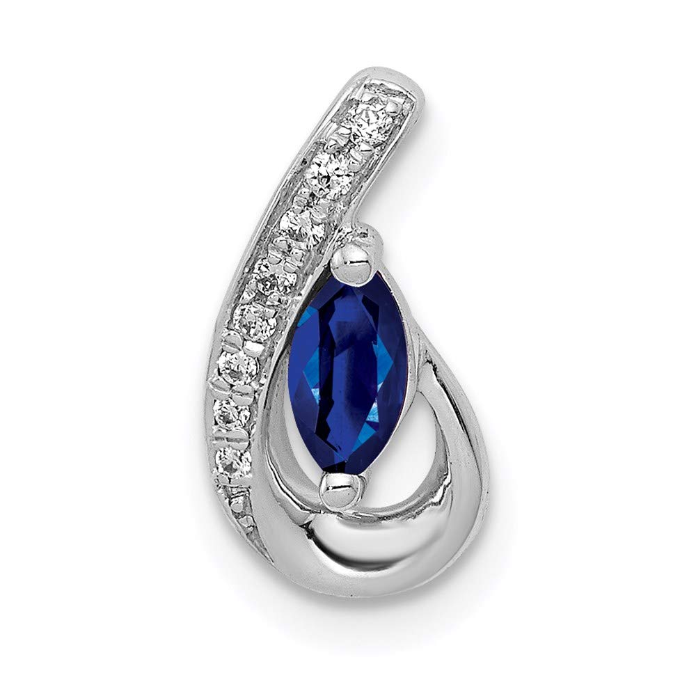 14k White Gold Diamond and .28 Sapphire Teardrop Slide style PM5282-SA-005-WA