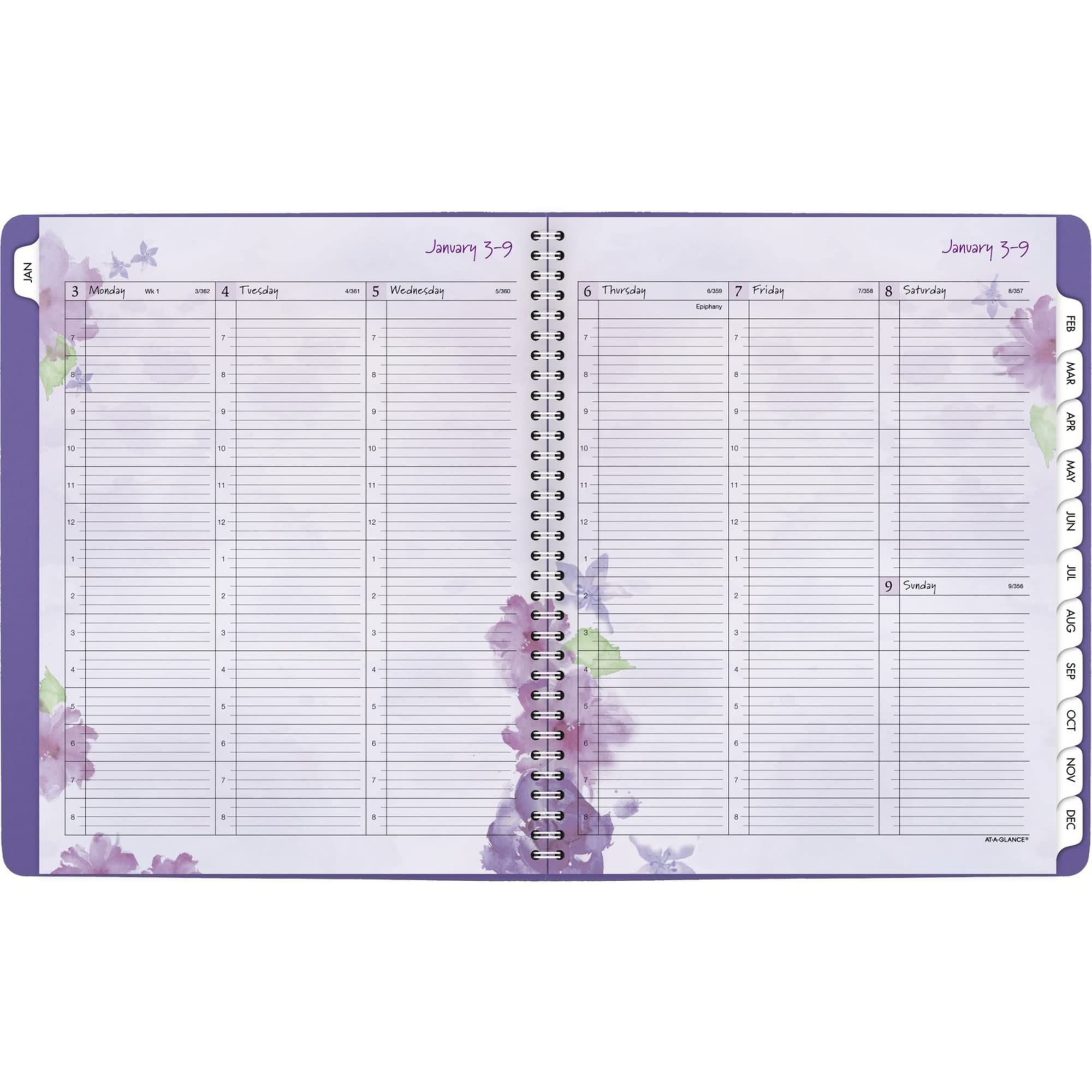 AT-A-GLANCE 2022 Weekly & Monthly Appointment Book & Planner by AT-A-GLANCE, 8-1/2" x 11", Large, Beautiful Day, Lavender (938P-905)