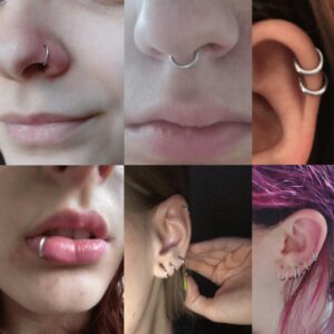 6Pcs 20g Nose Rings for Women Men 316L Surgical Steel Hinged Earring Hoops Rook Helix Cartilage Daith Tragus Earrings 6 mm 8mm 10mm Set