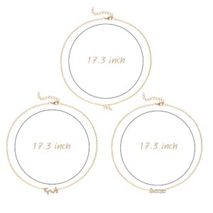 PANTIDE 3Pcs Scorpio Zodiac Layer Necklaces for Women Retro Gold Plated 12 Constellation Pendant Letter Necklace Exquisite Letter Horoscope Old English Zodiac Sign Necklace Jewelry Birthday Gift(Gold)