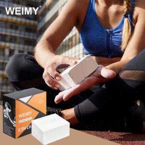 WEIMY Gym Chalk Blocks(8 x 2oz Blocks), Sport Hand Chalk for Gymnastics, Rock Climbing, Weightlifting, Power Lifting, Easy Grip, Moisture Absorbing, Magnesium Carbonate Chalk