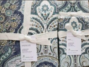 pottery barn jordana duvet cover king/california king & two euro shams~*blue*~