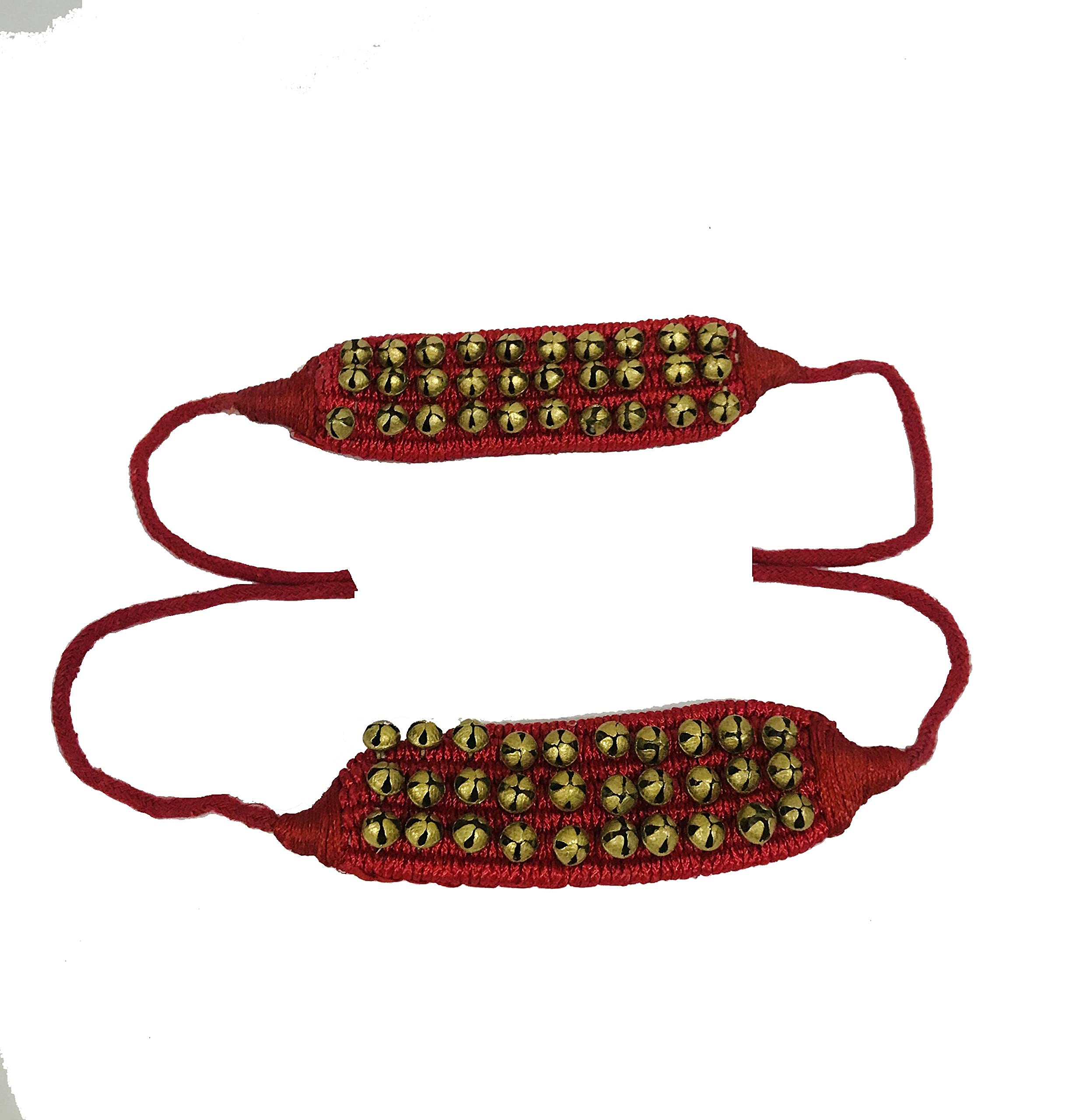 Ghungroo dancing bells ankle bells ghunghroo Red soft pad Three line ghungroo (30 + 30) Classical Dance Accessories Kathak dance brass bells (14 NO.) musical anklet for Bharatnatyam