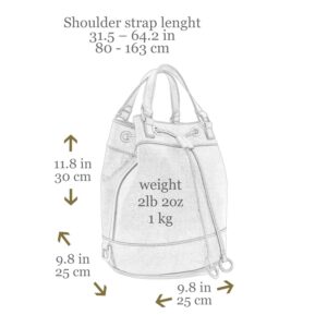 Time Resistance Leather Bucket Bag Full Grain Real Leather Tote Bag for Women