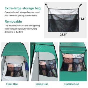 anngrowy Shower Tent Pop-Up Privacy Camping Portable Toilet Outdoor Camp Bathroom Changing Dressing Room Instant Shelters for Hiking Beach Picnic Fishing Potty, Extra-Tall, UPF 50+