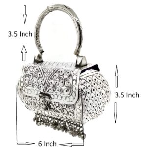 Girls/Women Small Size Handle Clutch Brass metal bag Ethnic clutch