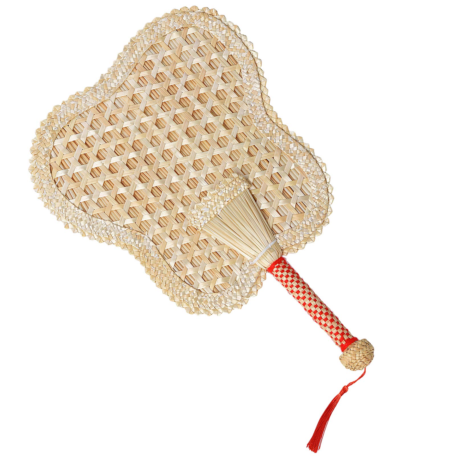 Kailinst Hand Woven Fan,Folding Hand Fan,Wheat Straw Hand Fan,Manual Fan,Hand Fans Women Foldable,Suitable for Summer,Barbecue,Decoration(7.2"Petal Fan)