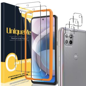 uniqueme [ 2+3 pack compatible with motorola one 5g ace tempered glass + camera lens protector screen protector [easy installation][hd clear][9h hardness]【not for moto g 5g/one 5g/one 5g uw】