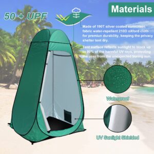 anngrowy Shower Tent Pop-Up Privacy Camping Portable Toilet Outdoor Camp Bathroom Changing Dressing Room Instant Shelters for Hiking Beach Picnic Fishing Potty, Extra-Tall, UPF 50+