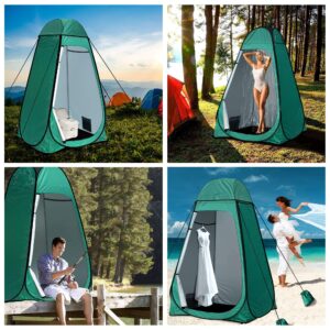 anngrowy Shower Tent Pop-Up Privacy Camping Portable Toilet Outdoor Camp Bathroom Changing Dressing Room Instant Shelters for Hiking Beach Picnic Fishing Potty, Extra-Tall, UPF 50+