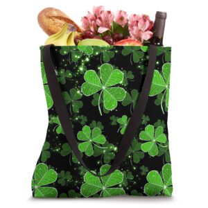 Shamrock Three Leaf Clover Pattern Lucky St Patrick Day Tote Bag