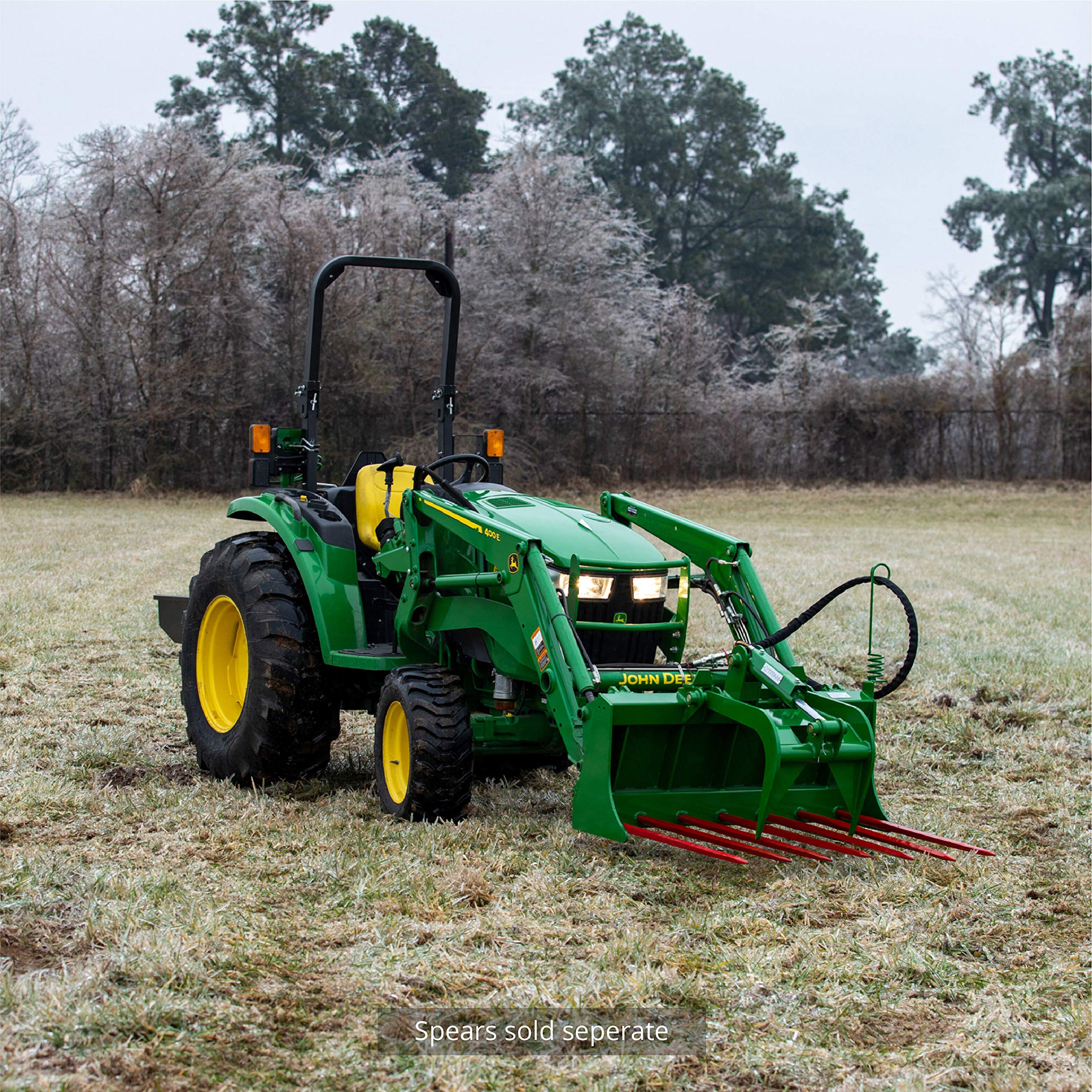 Titan Attachments 48-in Tine Bucket Attachment Fits John Deere Loaders Fits John Deere Loaders, Hook and Pin Connection