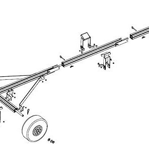 Multisport Portable Carry and Launch Small Boat Trailer, Adjustable Length 4', 7.5', 11', Hitch Sizes 1 7/8", 2", 16" Beach Wheels, Kayak, Canoe, SUP, Paddleboard (With T Bar Dolly Handle)