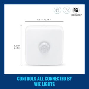 WiZ Indoor Motion Sensor - Connects to Your Wi-Fi- Works with WiZ Connected Products - Smart Motion Sensor - Batteries Included - White - 1 Pack