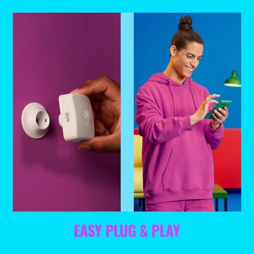 WiZ Indoor Motion Sensor - Connects to Your Wi-Fi- Works with WiZ Connected Products - Smart Motion Sensor - Batteries Included - White - 1 Pack