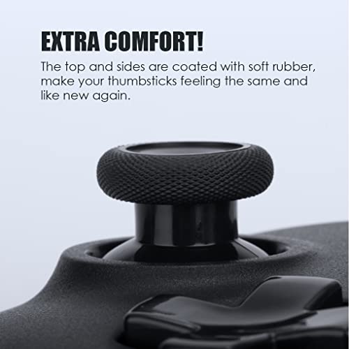 TOMSIN Replacement Joysticks for Xbox One Controllers, Rubberized Original Thumbsticks Repair Kit for Xbox One S (6 Pcs) (Black)