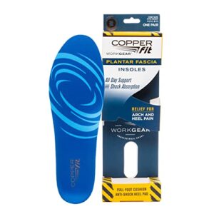 Copper Fit Men's Work Gear Heavy Duty Insoles, Blue, Size 9-13