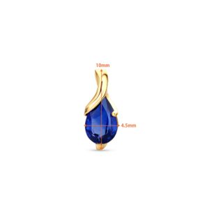 Orovi Drop Dangle Earrings for Women - 14K Yellow Gold Earrings for Women with 0.72 Carat Created Sapphire - Elegant Drop Shape Dangling Womens Earrings Set - Jewelry for Women