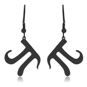 pi symbol stainless steel dangle earrings (black)