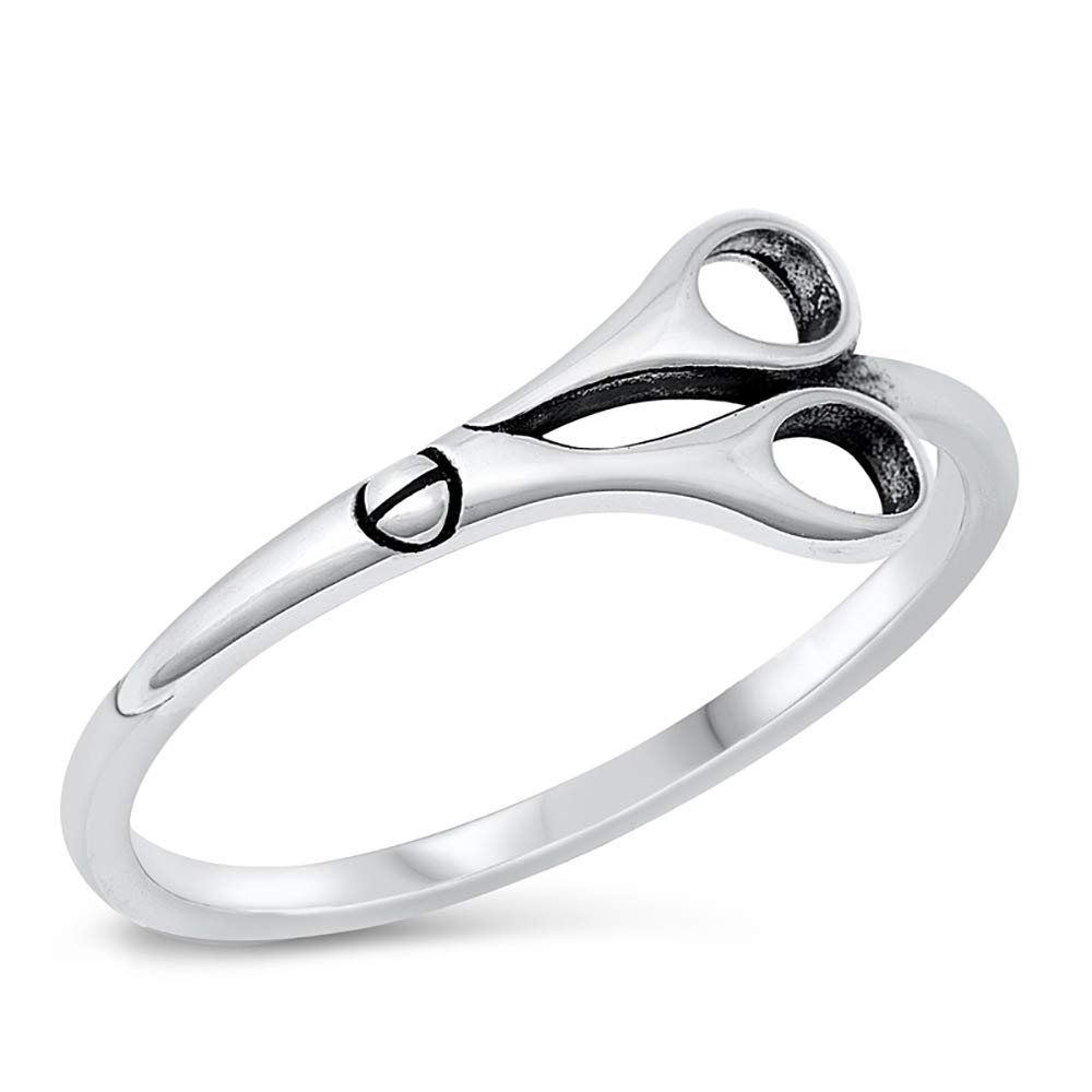 CloseoutWarehouse Sterling Silver Sideways Scissors Ring Size 8