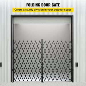 VEVOR Double Folding Security Gate, 63.39" H x 122" W Folding Door Gate, Steel Accordion Security Gate, Flexible Expanding Security Gate, 360° Rolling Barricade Gate, Scissor Gate or Door with Keys