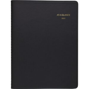 2022 weekly appointment book & planner by at-a-glance, 7" x 8-3/4", black (7086505)