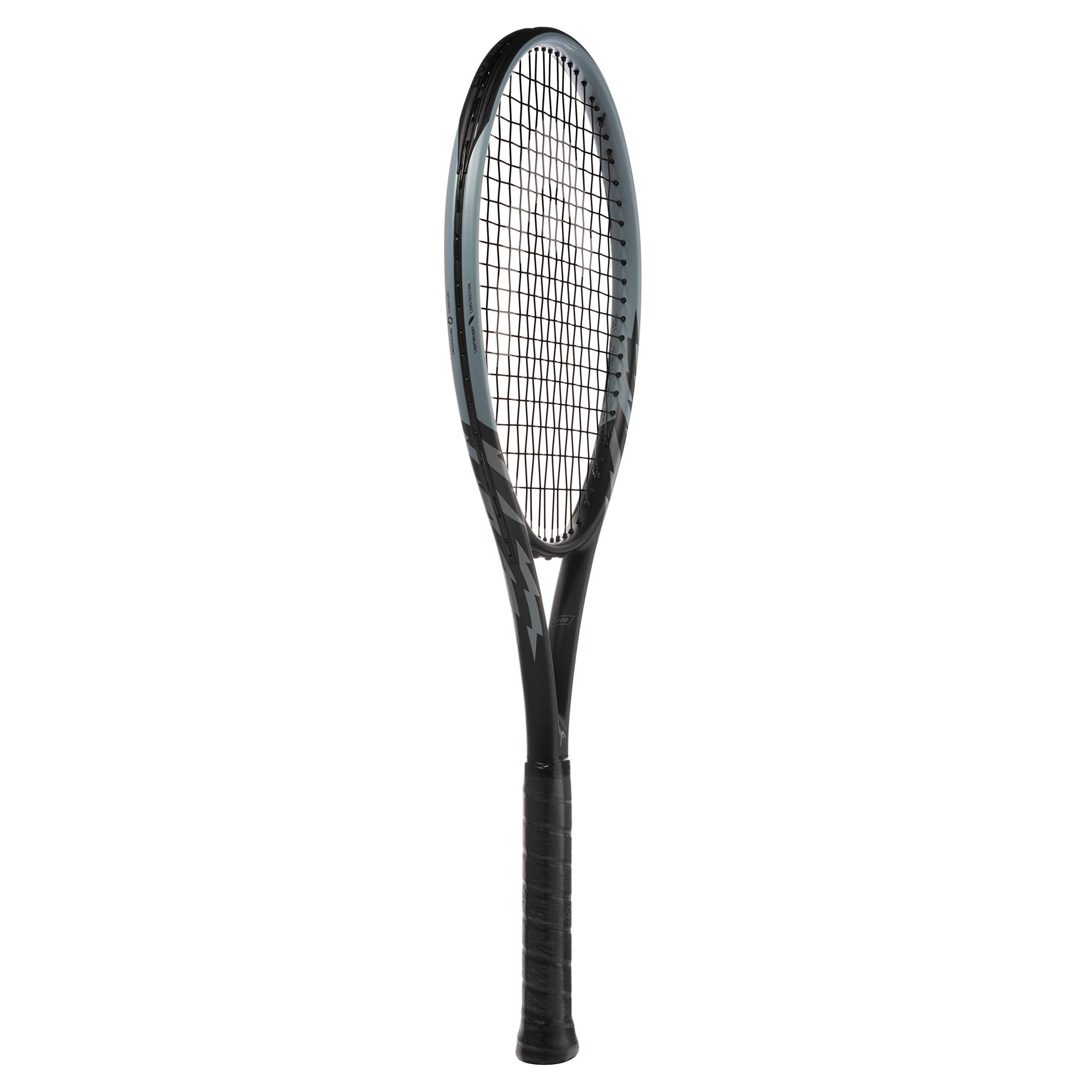 HEAD Metallix Spark Tour Stealth Tennis Racket - Pre-Strung Adult Tennis Racquet for Control, Black