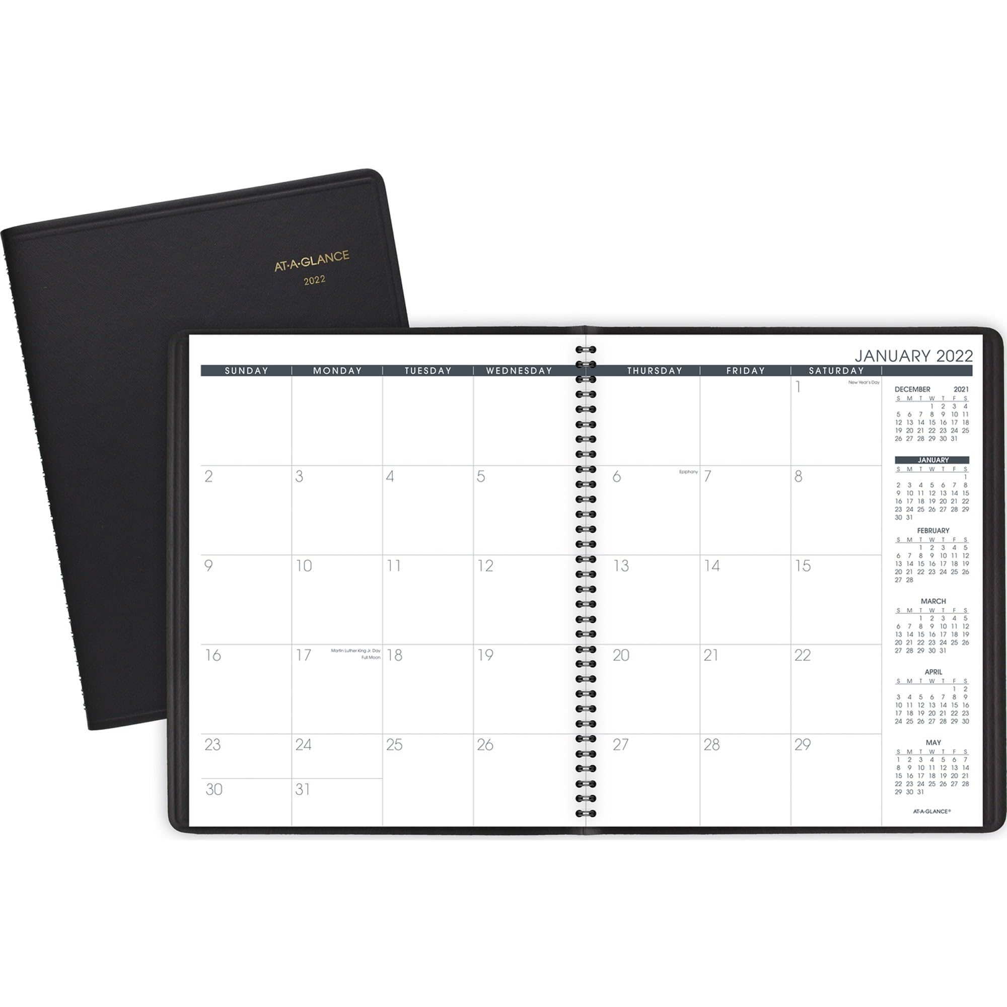 2022 Monthly Planner by AT-A-GLANCE, 9" x 11", Large, 15 Months, Black (7026005)